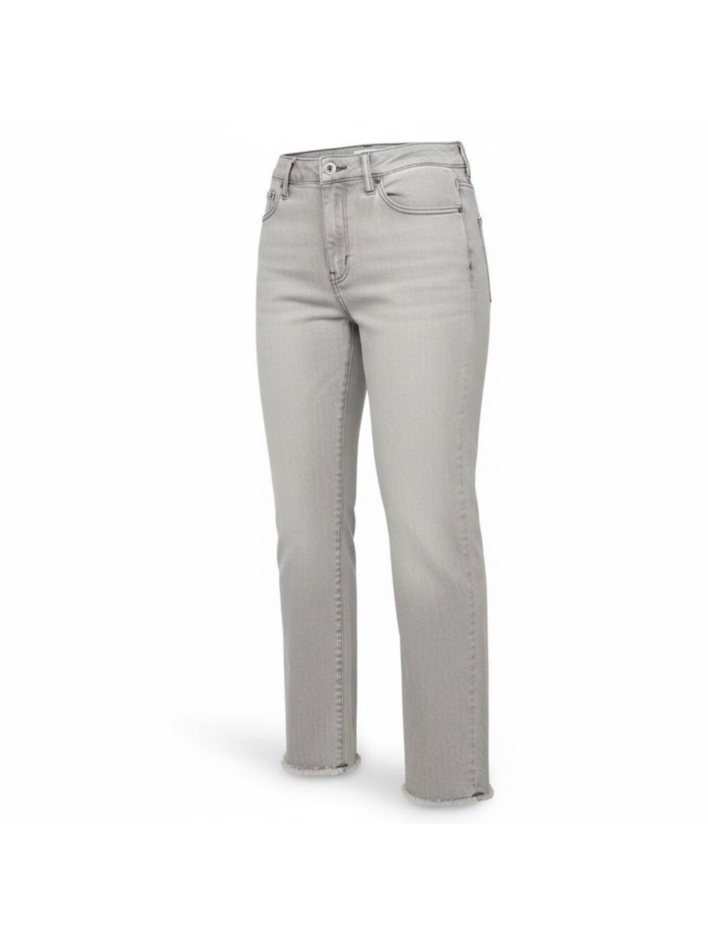 LOFT Straight-Leg Jeans in Light Gray